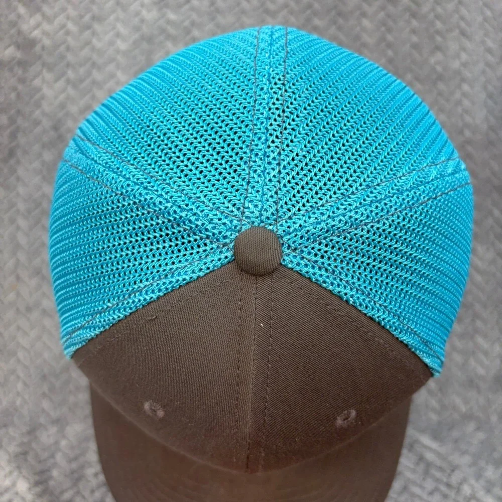 Richardson 110 Flexfit Trucker Hat Gray Turquoise Norris Est 2007 LG/XL Cap